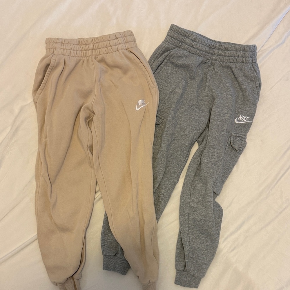 Nike Kids Sweatpants Duo — Beige and Gray Joggers